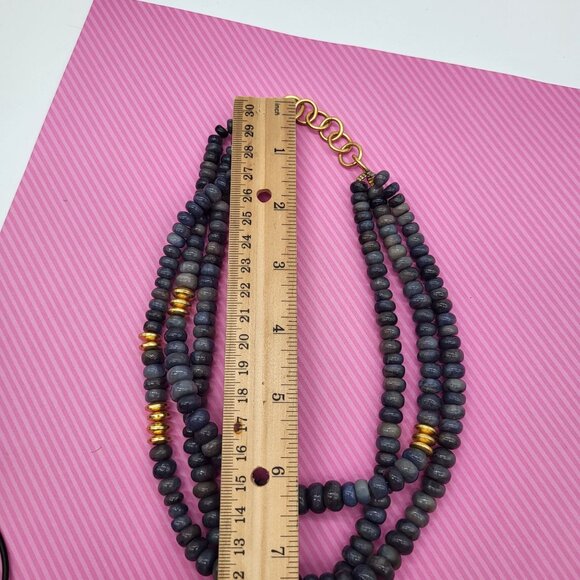 Ana Srdic S Africa Lapis Lazuli Beaded Gold Vermeil Amethyst Cabochon Necklace - Picture 13 of 14